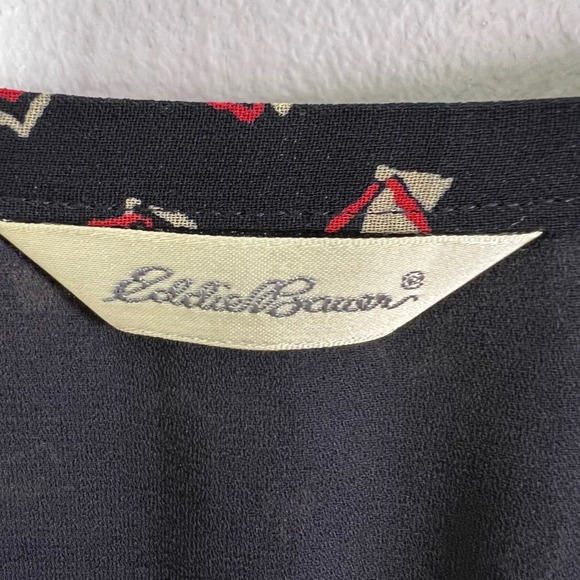 NWT - Vintage Eddie Bauer Black Geometric Print Midi Skirt Size 12 Lined - Picture 5 of 9